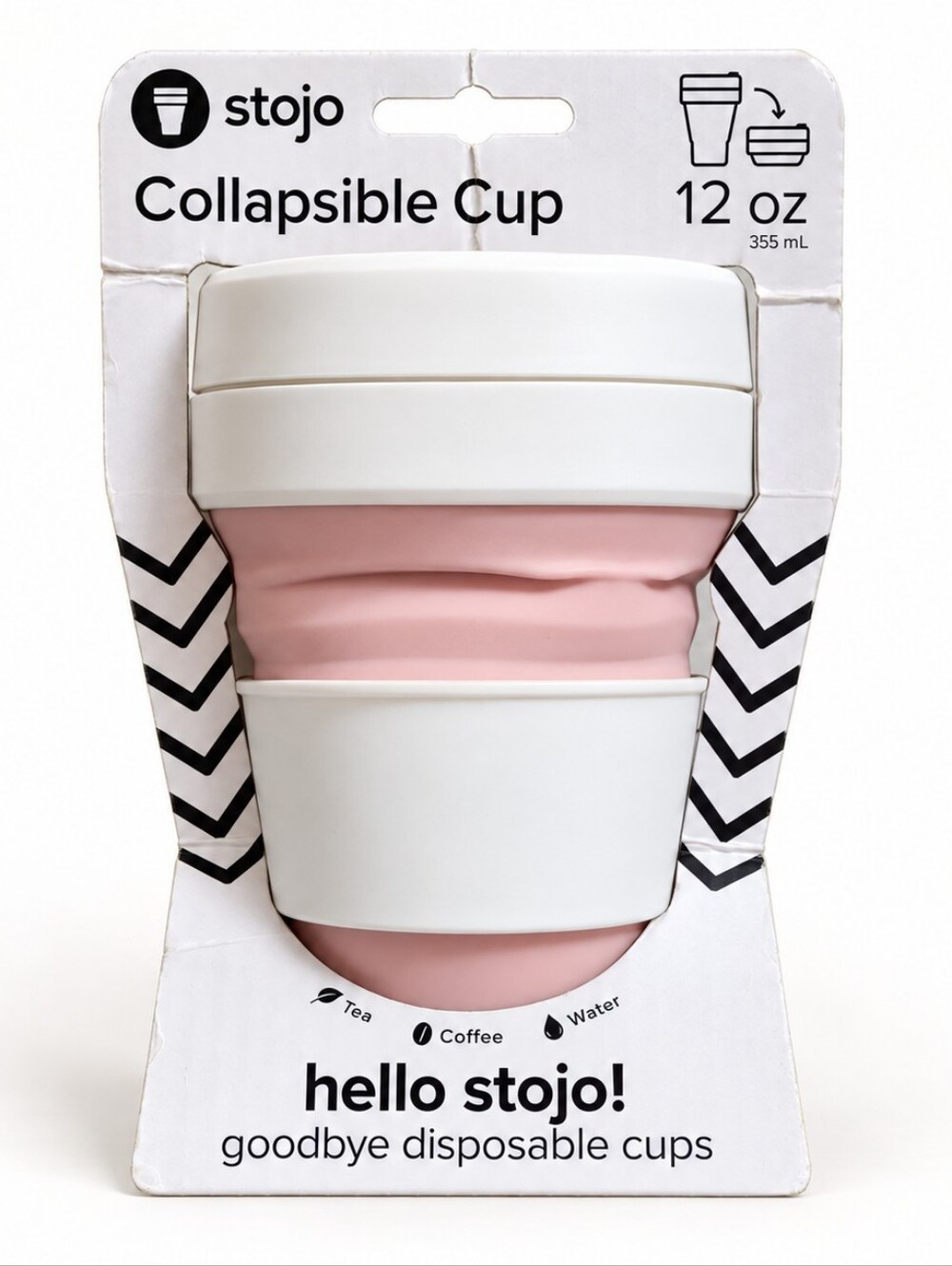 Stojo 12 oz Collapsible Reusable Cup Blush Pink